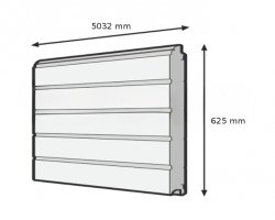 Segment bramy SPU, przetłoczenie S, Stucco, ocieplany 42 mm, kolor RAL 9002, wysokość 625 mm, szerokość 5032 mm