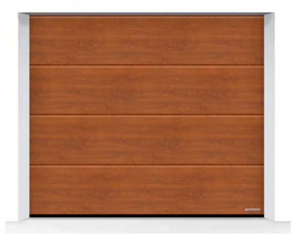 Brama LPU 42 2375 x 2000 mm, Przetłoczenia L, Decograin, Golden Oak + prowadzenie Z