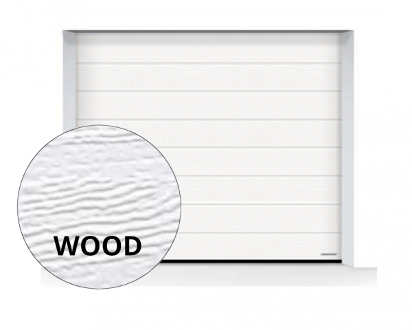 Brama LPU 42 2315 x 2080 mm, Przetłoczenia M, Woodgrain, kolor RAL 9016 biały + prowadzenie Z