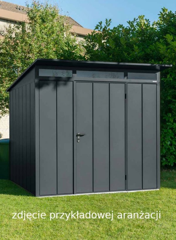 Domek ogrodowy z dachem dwuspadowym „Berry” model „Modern” typ 1