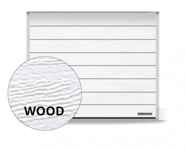 Brama RenoMatic 2750 x 2250 mm, Przetłoczenia M, Woodgrain, kolor RAL 9016 biały + prowadzenie Z