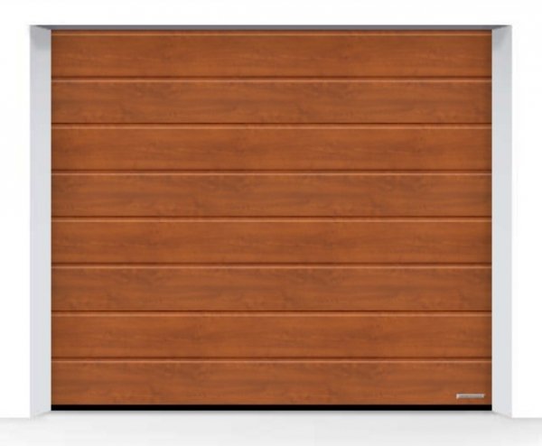 Brama LPU 42 5000 x 2125 mm, Przetłoczenia M, Decograin, Golden Oak + prowadzenie N