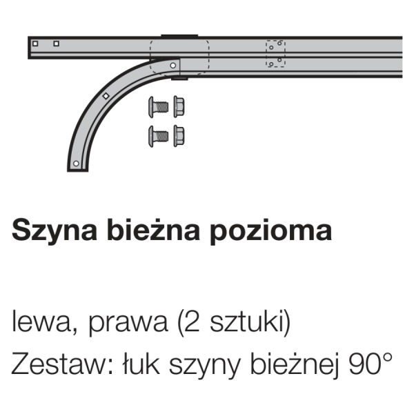 Szyna bieżna pozioma, lewa i prawa (2 sztuki)