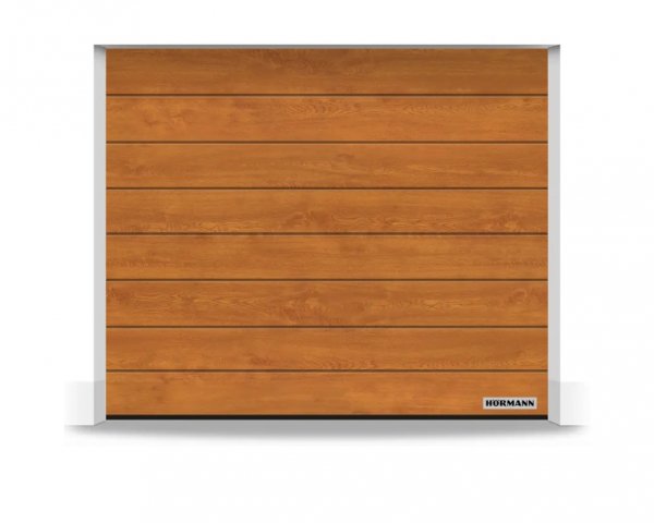 Brama RenoMatic 2750 x 2250 mm, Przetłoczenia M, Decocolor, Golden Oak + prowadzenie Z