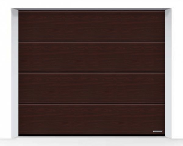 Brama LPU 42 2500 x 2125 mm, Przetłoczenia L, Decograin, Rosewood + prowadzenie Z