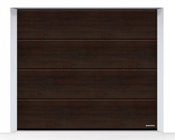 Brama LPU 42 6000 x 2000 mm, Przetłoczenia L, Decograin, Night Oak + prowadzenie N