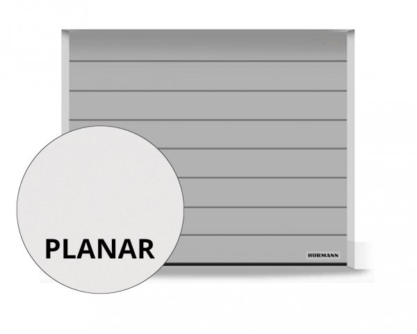 Brama RenoMatic 2375 x 2125 mm, Przetłoczenia M, Planar, kolor CH 9006 Matt deluxe białe aluminium + prowadzenie Z