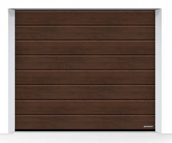 Brama LPU 42 3000 x 3000 mm, Przetłoczenia M, Decograin, Dark Oak + prowadzenie N