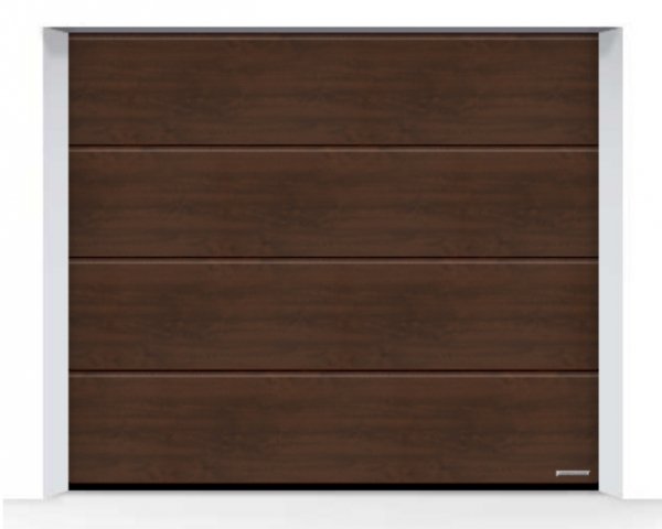Brama LPU 42 6000 x 2000 mm, Przetłoczenia L, Decograin, Dark Oak + prowadzenie N