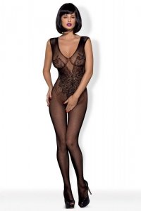 OBSSESIVE N112 BODYSTOCKING CZARNE WZORZYSTE 50005-11