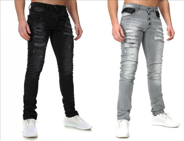 CRSM SPODNIE JEANSOWE Z DZIURAMI - 16001-1