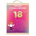 Dyplom z okazji urodzin dla niego 18 lat