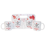 Komplet dwóch kubków w ozdobnym opakowaniu Nie jestem ideałem... - Nie jestem idealna...