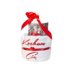 Ręcznik biały z haftem Kocham Cię + czekolada