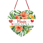 Drewniana tabliczka serce wzbogacona lakierem UV z napisem Mama Idealna. 15x15 cm
