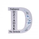 Litera 3d z napisem Najlepszy Dziadek na Świecie. Wysokość 14.8 cm