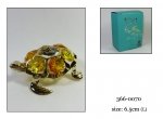Pozłacana figurka z kryształkami STRASS Swarovski. 6.5 cm