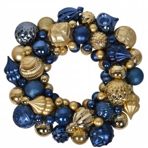 WIENIEC Z BOMBEK ZŁOTO-GRANATOWY DIA 49,5 CM