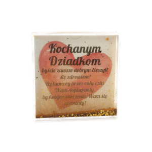 Ramka na zdjęcia z brokatem, KOCHANYM DZIADKOM 10.5*10.5*2.2cm