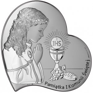 OBRAZEK PAMIĄTKA I KOMUNII ŚW.7X7CM DZIEWCZYNKA