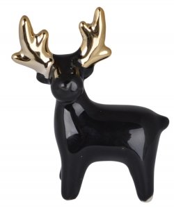 RENIFER CERAMICZNY CZARNO-ZŁOTY 5,2x2,7x7,2CM