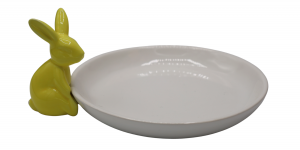 TALERZYK CERAMICZNY BIAŁY Z ŻÓŁTYM KRÓLICZKIEM 21,7x18x9 cm
