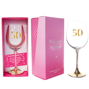 Kieliszek do wina ze złotą nóżką 50  500 ml