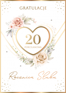 Kartka z kopertą Z Okazji 20 Rocznicy Ślubu