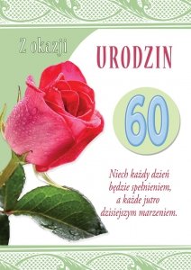 Karnet okolicznościowy z kopertką 'Z okazji 60 Urodzin'