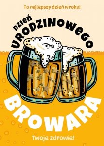 Kartka z kopertą i konfetti  Dzień Urodzinowego Browara