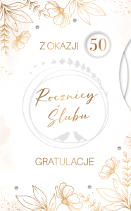 Karnet Z Okazji Rocznicy Ślubu z wymiennymi cyferkami