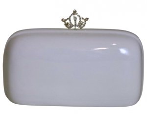 SKARBONKA CERAMICZNA TOREBKA Z BIŻUTERYJNYM ZAPIĘCIEM BIAŁA 17,5x6x12,5 cm
