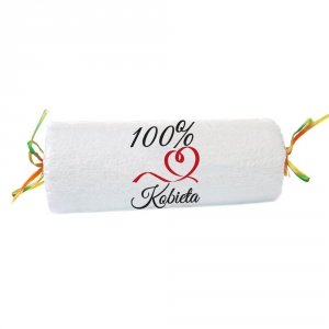 Ręcznik biały cukierek z haftem 100% Kobieta