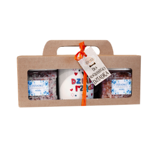 Zestaw prezentowy dla Dziadka - sól himalajska + kwiat lawendy + kubek w ozdobnym opakowaniu