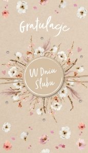 Kartka PREMIUM Gratulacje W Dniu Ślubu  22.4x13.7 cm