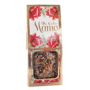 Wyjątkowa herbatka kwiatowa w złotym opakowaniu z napisem Dla Ciebie Mamo. 40 g