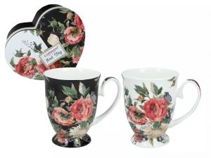 Kpl. 2 kubków w sercu - Kwiaty (CARMANI). 280ml