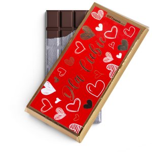 Czekolada mleczna w złotym opakowaniu z napisem Dla Ciebie - złote serca