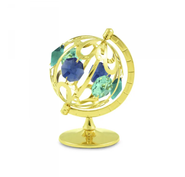 Pozłacana figurka z kryształkami STRASS Swarovski.