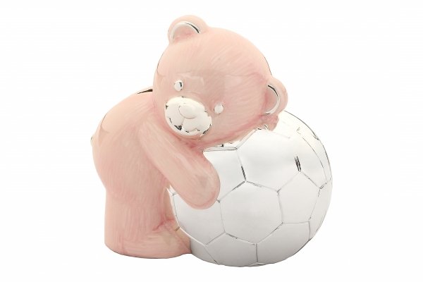 Skarbonka miś różowy 10 cm