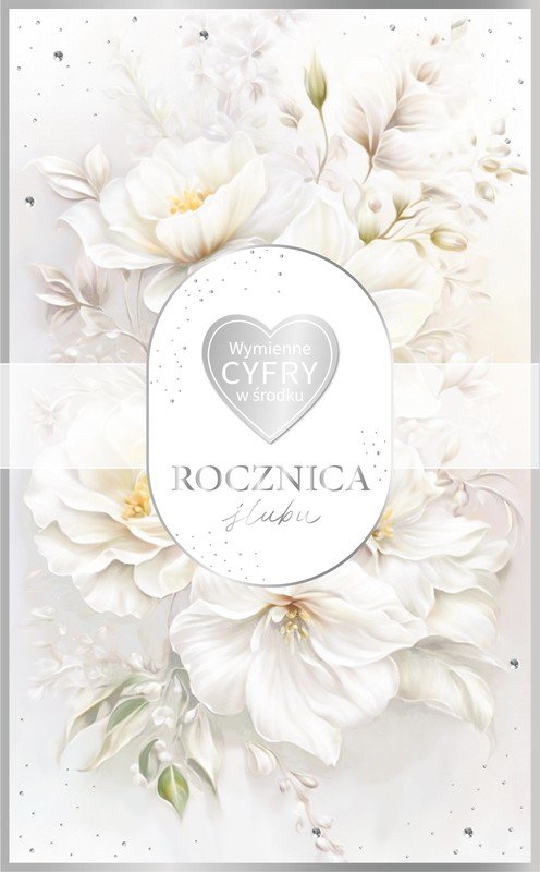 Karnet Rocznica Ślubu z wymiennymi cyframi