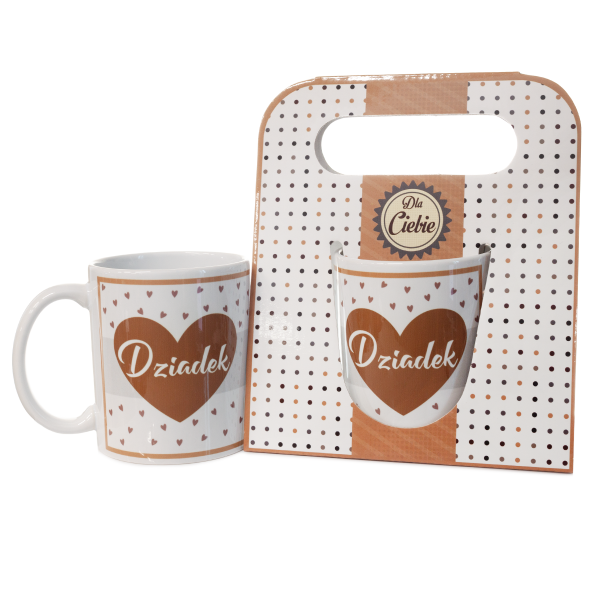 Kubek ceramiczny w ozdobnym opakowaniu z napisem " Dziadek". 330 ml