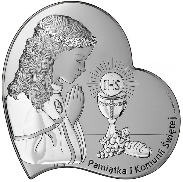 OBRAZEK PAMIĄTKA I KOMUNII ŚW.7X7CM DZIEWCZYNKA