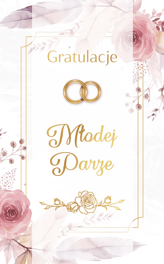 Karnet  Gratulacje Młodej Parze