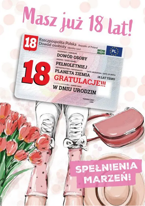 Karnet Masz już 18 lat z dowodem osobistym