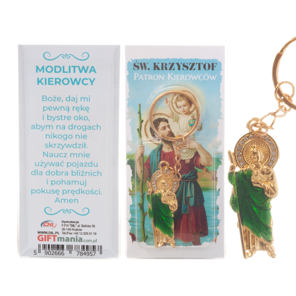 Breloczek do kluczy św. Krzysztof mix kolorów