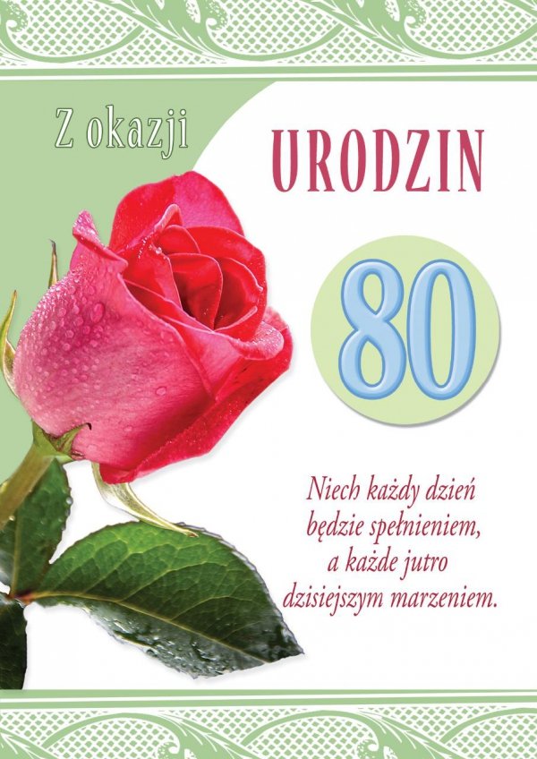Karnet okolicznościowy z kopertką 'Z okazji 80 Urodzin&quot;'