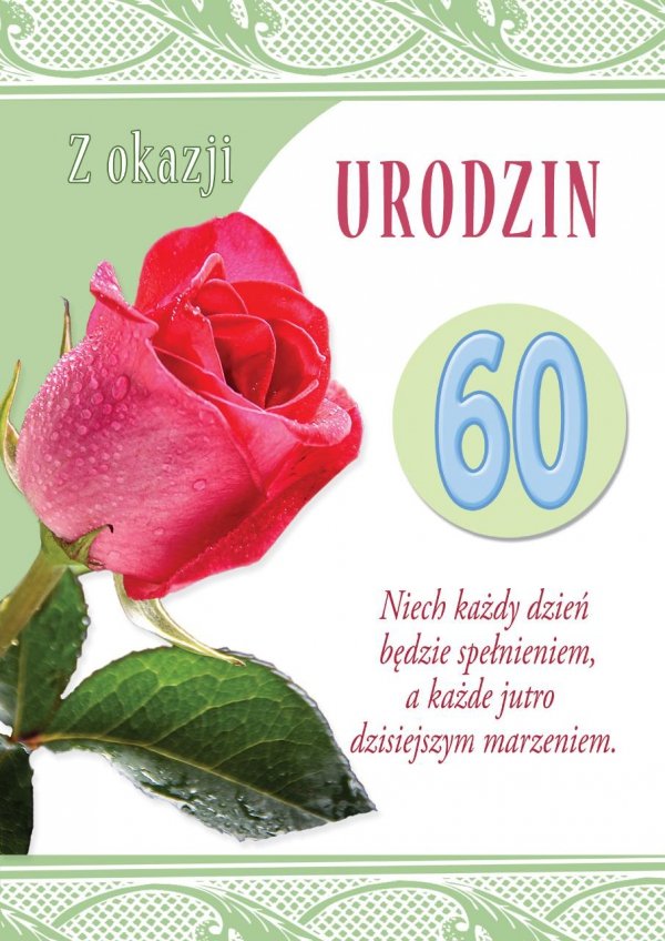 Karnet okolicznościowy z kopertką 'Z okazji 60 Urodzin&quot;'
