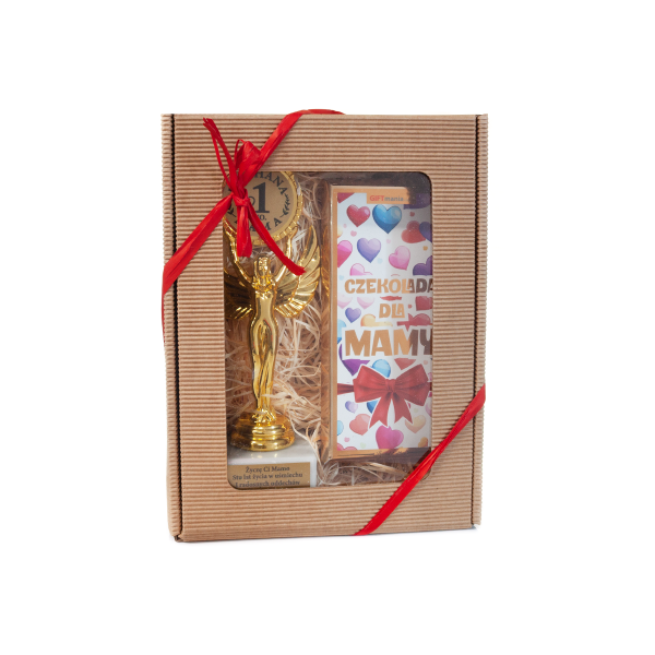 Zestaw prezentowy dla Kochanej Mamy  : Statuetka Victoria + czekolada. 17.5x23x5 cm