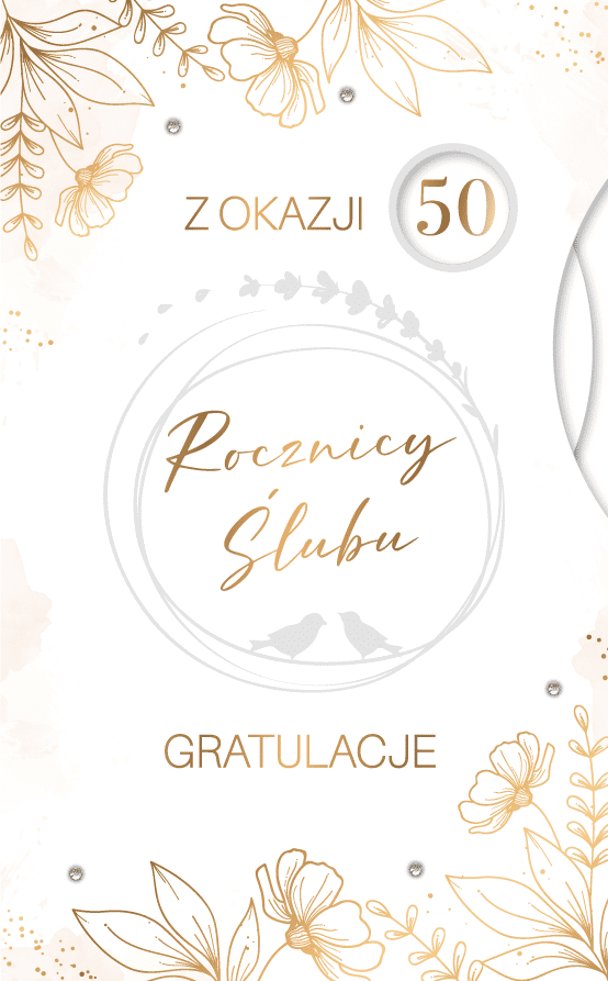 Karnet Z Okazji Rocznicy Ślubu z wymiennymi cyferkami